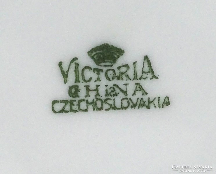 1N163 Régi cseh Victoria porcelán teáskészlet