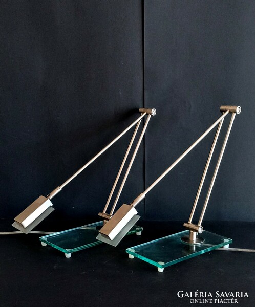 2 db minimal design króm üveg asztali lámpa ALKUDHATÓ