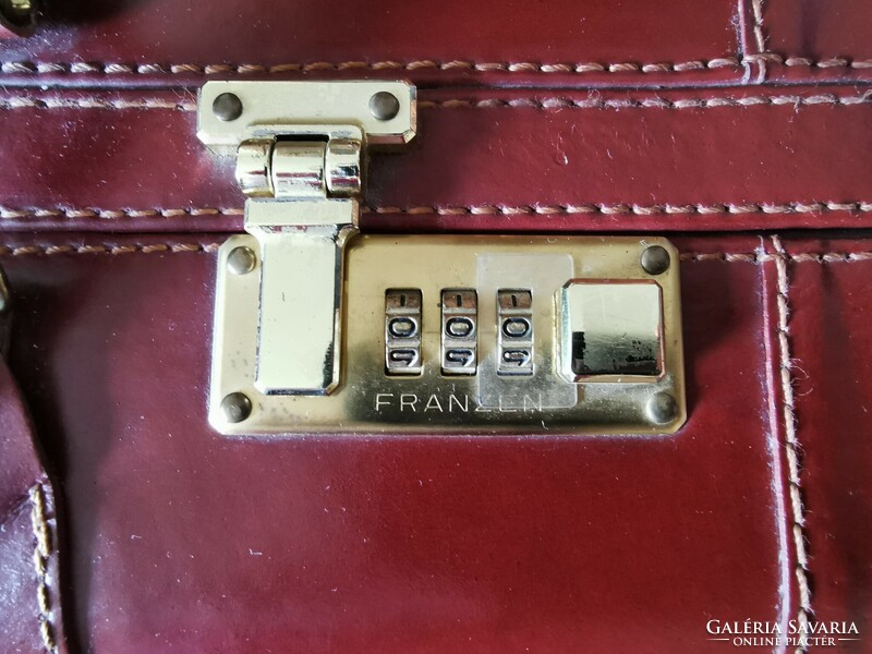 Franzen briefcase/suitcase with number lock | top grain leather | 46*38*17 cm | vintage