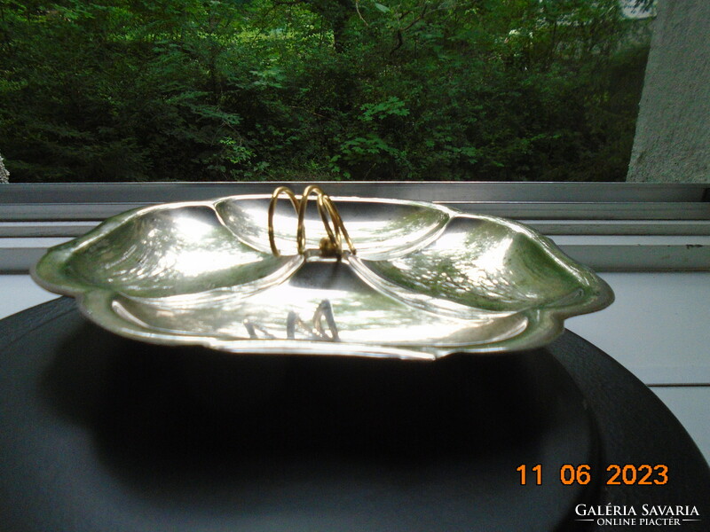 Flower-shaped, silver-plated centerpiece