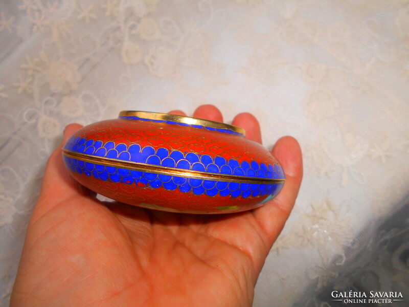 Antique cloissoné enamel, compartment enamel box