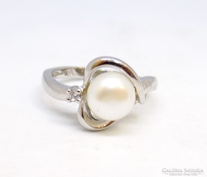Silver ring with pearls (zal-ag106564)