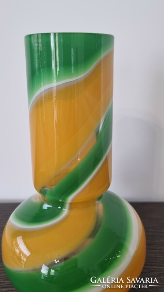 Vintage laminated art glass vase / Murano?