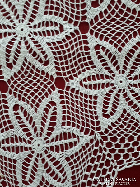 Floral crochet tablecloth