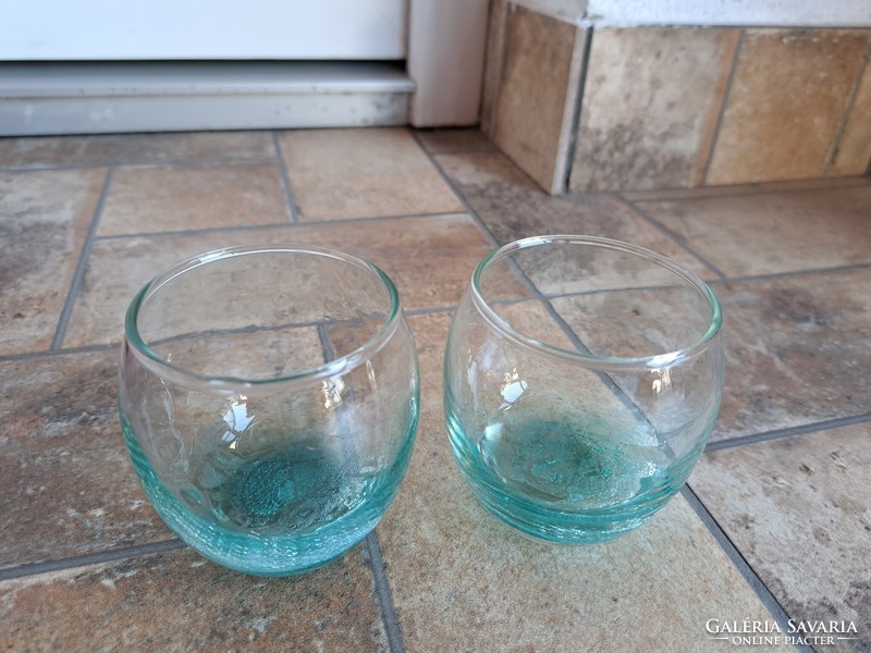Repesztett Gyönyörű  Fátyolüveg fátyol karcagi berekfürdői üveg türkisz pohár