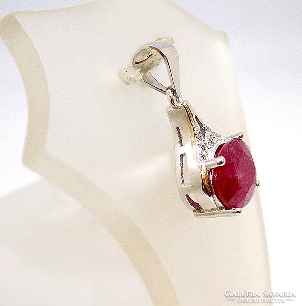 Silver pendant with ruby stone (zal-ag112063)