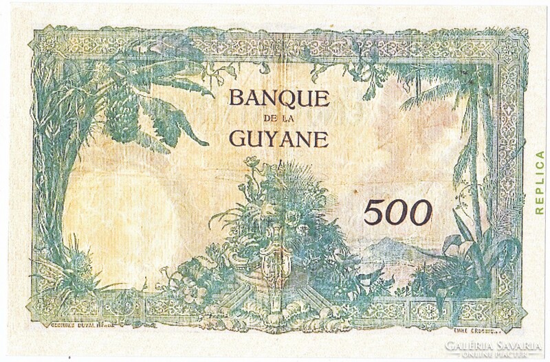 Francia Guyana  500 Francia guyanai frank 1938 REPLIKA