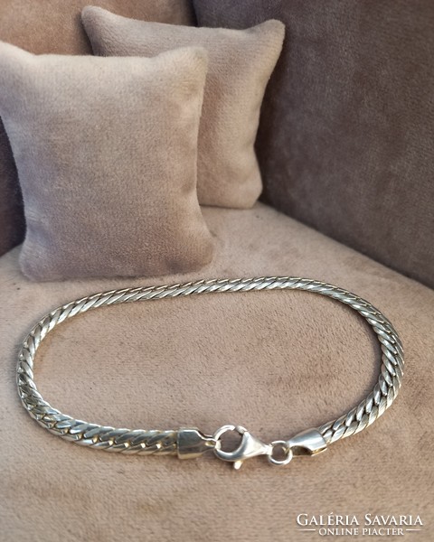 Silver bracelet braided pattern