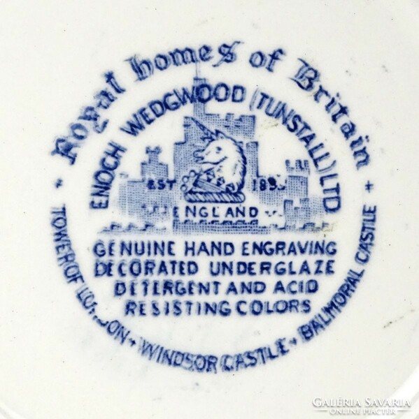 1N167 Wedgwood angol porcelán dísz tányér Balmoral kastély dekorációval 13 cm