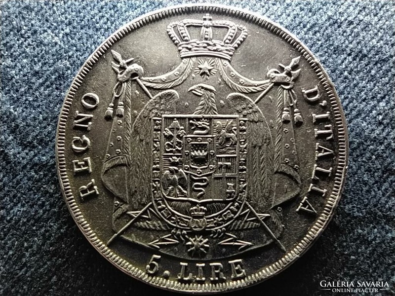 Olaszország I. Napóleon (1805-1814) .900 ezüst 5 Líra 1812 M EXTRA (id60794)