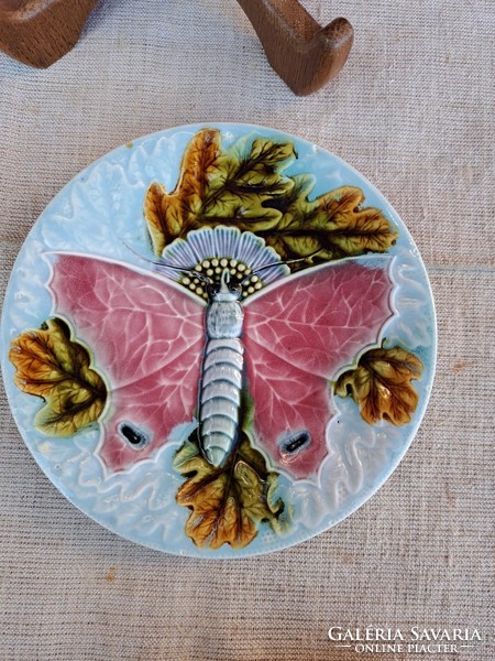16 cm beautiful majolica butterfly wall plate