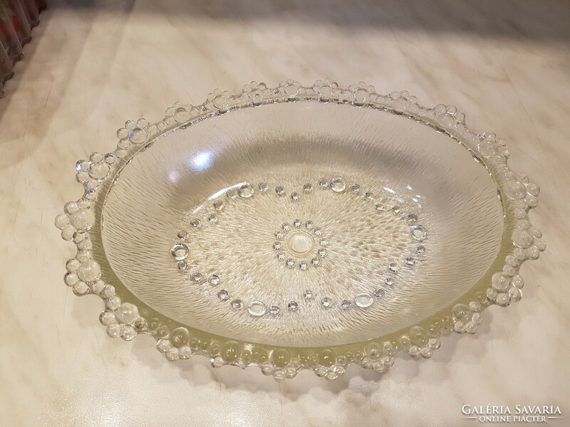 Old salad in glass bowl