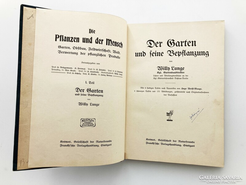 A kert és növényei, 1913 - Willy Lange német kertművész gazdagon illusztrált antik könyve