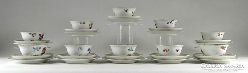 1N164 Régi cseh Victoria porcelán 10 személyes teáskészlet 30 darab