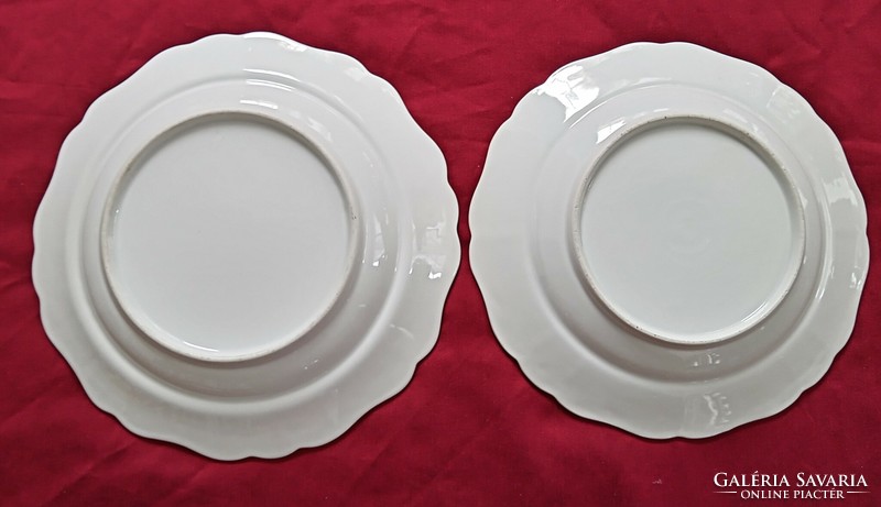 Old white porcelain bowls with an indamine pattern, 29-30cm each