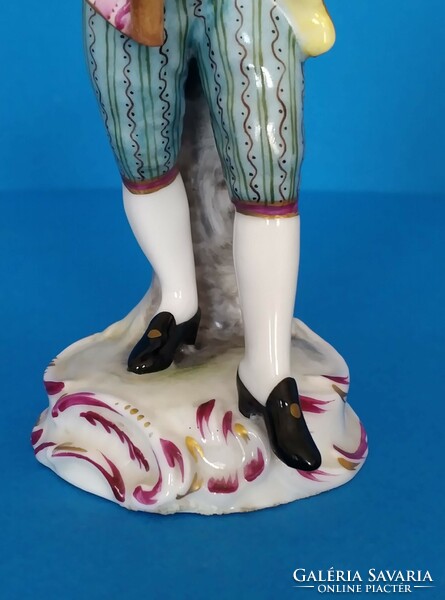 Antique Passau porcelain figurine of a bachelor gardener