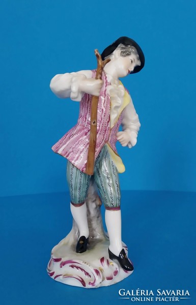 Antik Passaui porcelán figura Kertész legény