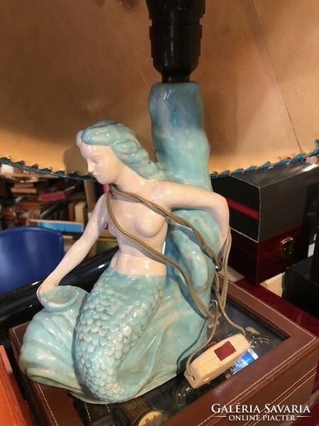 Ceramic table lamp depicting a mermaid, height 22-44 cm