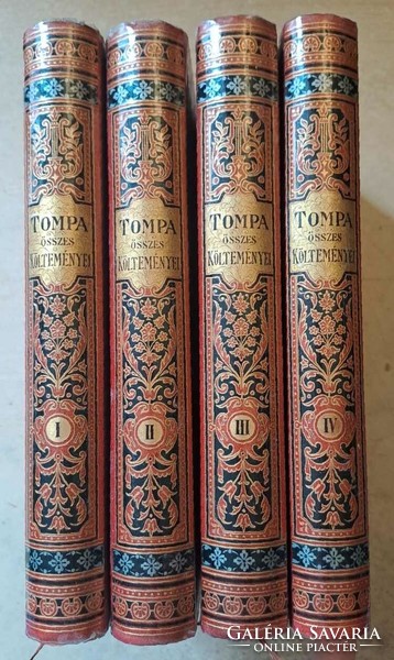 Complete edition 1885 collectors of all the poems of tompa mihály i-iv with portrait and biography of the poet!!!