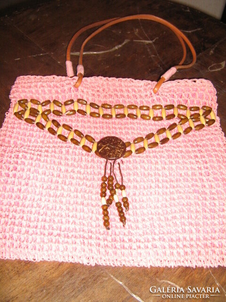 Beautiful vintage style pink crochet reticle