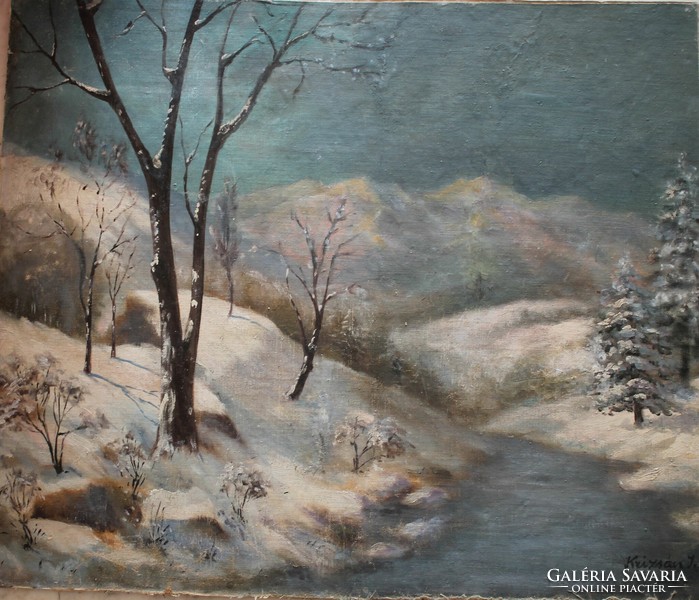 Nagybánya painter painter. Winter landscape
