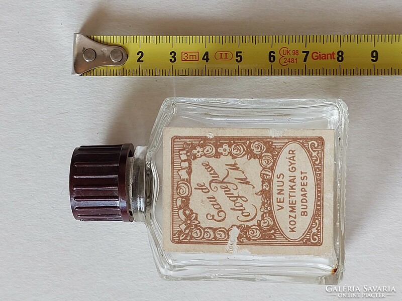 Régi parfümös üveg Venus M.M. címkés retro kölnis palack