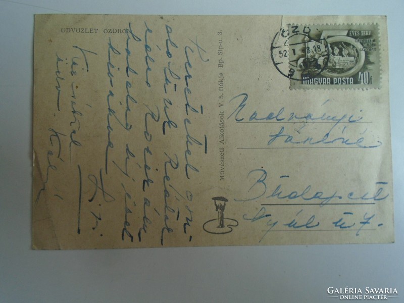 D196157 ózd 1952 - old postcard from Radvány