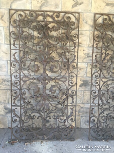 Pair of antique wrought iron door inserts