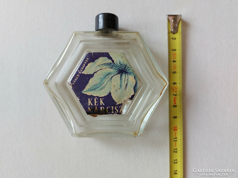 Old perfume bottle venus budapest blue narcissus label cologne bottle