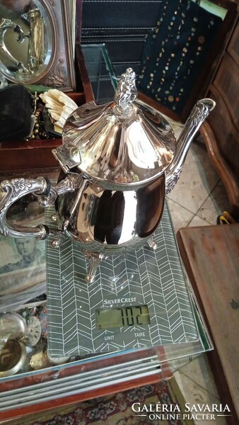 Thick silver-plated spout, set, 3 pieces, height 17, marked.