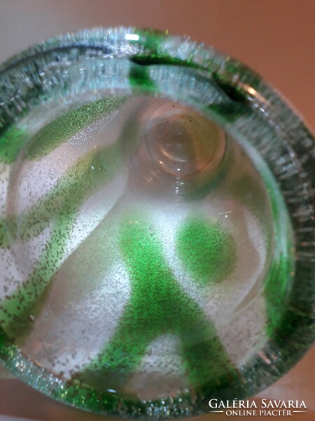 Buborékos vastag falú henger forma üveg váza