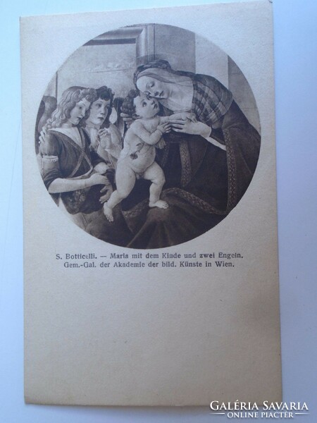 D196208 Boticelli - Maria mit dem Kinde  und zwei Engeln 1920k - Mária a gyermekkel és két angyal