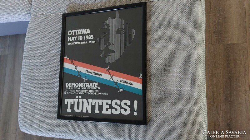 Kanadai plakát Tüntess! Szögesdrót 48x59 cm kerettel