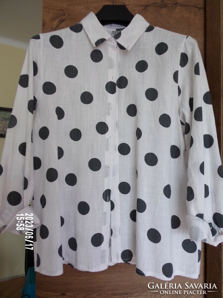 Polka dot cotton blouse