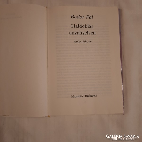 Bodor Pál: Haldoklás anyanyelven  Apám könyve   Magvető 1986
