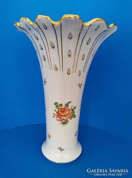 Herendi porcelán Könnycsepp váza Bécsi Rózsa mintás