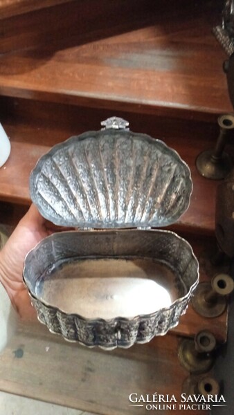 Art deco sugar holder, jewelry box, silver-plated, 20 x 12 cm.