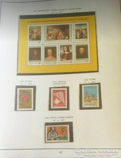 Album 0011 Előnyomott, filázott Magyar 1983-1985  postatiszta bélyegekkel
