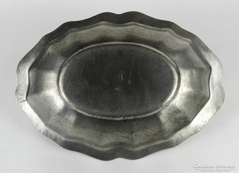 1N209 antique marked pewter serving bowl 31 cm