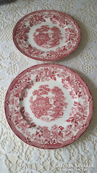 English Tonquin Staffordshire earthenware flat plate 2 pcs.