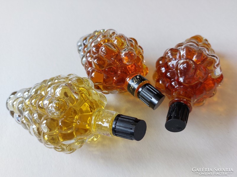 Old vinogas dzintars Riga perfume around 1960 grape cluster shaped cologne bottle 3 pcs