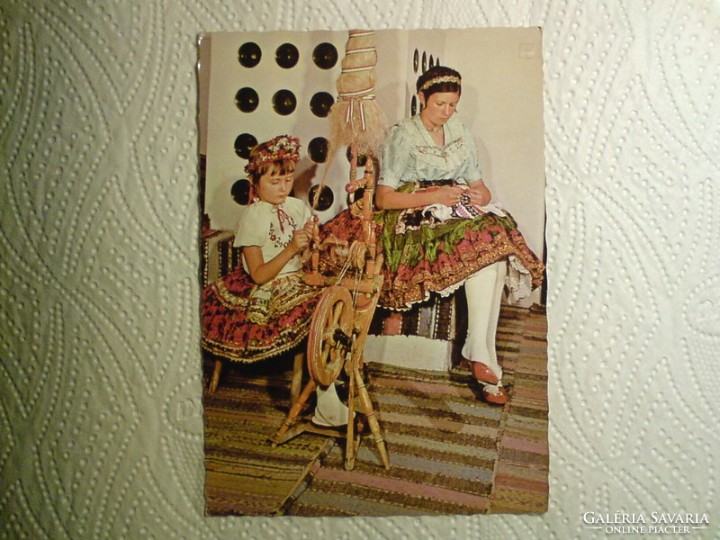 Old national costume postcard - Dec