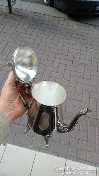 Thick silver-plated spout, set, 3 pieces, height 17, marked.