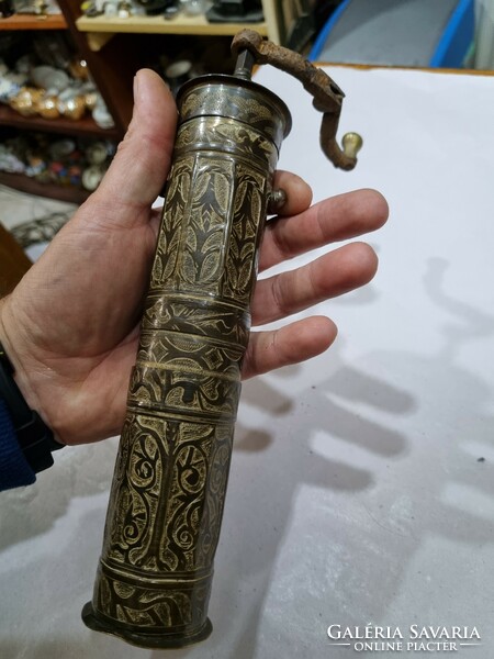 Old copper coffee grinder