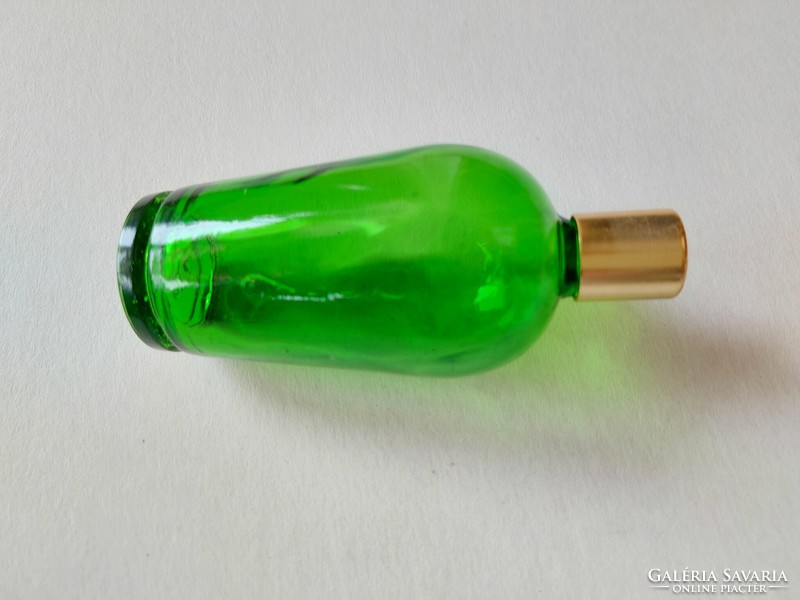 Old perfume glass retro green cologne bottle