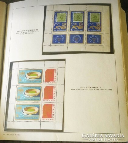 Album 0010 Előnyomott, filázott Magyar 1974-1976 postatiszta bélyegekkel