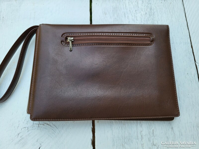 Retro, synthetic leather briefcase