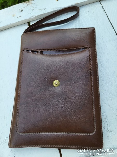 Retro, synthetic leather briefcase