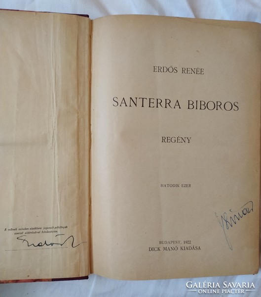 Erdős Renée: Santerra bíboros (szerző által aláírt) 3000 Ft