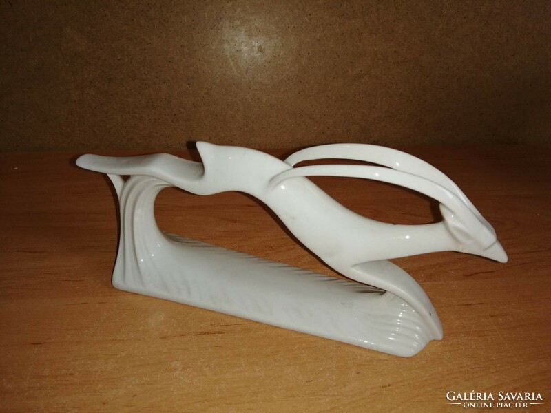 Art deco porcelain ram or goat figurine - 20.5 cm long (po-1)